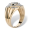 Men's 1/4 TCW Round Diamond Geometric Ring in 10k Gold - Image 2 of 5