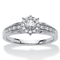 1/4 TCW Round Diamond Halo Engagement Ring in 10k White Gold - Image 1 of 5