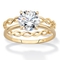 PalmBeach 2 Cttw. Cubic Zirconia Solid 10k Yellow Gold Wedding Ring Set - Image 1 of 5