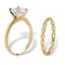 PalmBeach 2 Cttw. Cubic Zirconia Solid 10k Yellow Gold Wedding Ring Set - Image 2 of 5