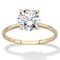 2 TCW Round Cubic Zirconia Solitaire Engagement Ring in Solid 10k Yellow Gold - Image 1 of 5