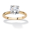 2.00 Carat Round Cubic Zirconia Solitaire Engagement Ring in 18k Gold-Plated - Image 1 of 5