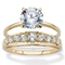PalmBeach 2.93 Cttw. Cubic Zirconia Solid 10k Yellow Gold Wedding Ring Set - Image 1 of 5