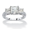 PalmBeach 3.06 TCW Princess-Cut Cubic Zirconia Ring in Solid 10k White Gold - Image 1 of 5