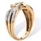 PalmBeach 1/10 TCW Diamond Crossover Heart Ring in Gold-Plated Sterling Silver - Image 2 of 5