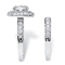 Round Cubic Zirconia 2-Piece Halo Bridal Ring Set 3.16 TCW in Solid 10k White Gold - Image 2 of 5