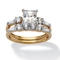 2 Piece 2.52 TCW Princess-Cut Cubic Zirconia Bridal Ring Set in 10k Gold - Image 1 of 5