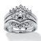 1/5 TCW Round Diamond 3-Piece Bridal Set in Platinum-plated Sterling Silver - Image 1 of 5