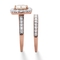 PalmBeach 2.15 Cttw. 2-Pc. Rose Gold-plated Silver Princess-Cut CZ Halo Bridal Set - Image 2 of 5
