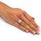 PalmBeach 2.15 Cttw. 2-Pc. Rose Gold-plated Silver Princess-Cut CZ Halo Bridal Set - Image 3 of 5