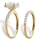 PalmBeach 1.97 Cttw. Cubic Zirconia Solid 10k Yellow Gold 2-Piece Wedding Ring Set - Image 2 of 5