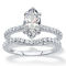 PalmBeach 2.34 TCW Marquise Cubic Zirconia Platinum-plated Silver Bridal Ring Set - Image 1 of 5