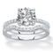 PalmBeach 2.65 TCW Round Cubic Zirconia Platinum-plated Silver Bridal Ring Set - Image 1 of 5