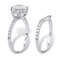 PalmBeach 2.65 TCW Round Cubic Zirconia Platinum-plated Silver Bridal Ring Set - Image 2 of 5