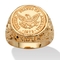 Men's Gold-Plated American Eagle Coin Replica Nugget-Style Ring - Image 1 of 5