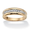 Men's 1/5 TCW Diamond Band in 18k Gold-plated Sterling Silver - Image 1 of 5