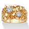 Men's 1.05 TCW Round Cubic Zirconia Nugget Ring Gold-Plated - Image 1 of 5