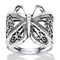 Filigree .925 Sterling Silver Butterfly Wrap Ring - Image 1 of 5
