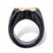 Genuine Black Jade Butterfly Ring in Solid 10k Yellow Gold - Image 2 of 5