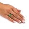 Genuine Green Jade Bamboo Ring in 10k Gold - Image 3 of 5