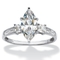 Marquise-Cut Cubic Zirconia Engagement Ring (2.56 TCW ) in Solid 10k White Gold - Image 1 of 5