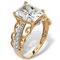 3.94 TCW Emerald-Cut Cubic Zirconia Scroll Ring in Solid 10k Gold - Image 2 of 5