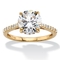 3.31 TCW Round White Cubic Zirconia Bridal Engagement Ring in Solid 10k Yellow Gold - Image 1 of 5