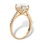 3.31 TCW Round White Cubic Zirconia Bridal Engagement Ring in Solid 10k Yellow Gold - Image 2 of 5