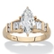 Marquise-Cut and Baguette Cubic Zirconia Engagement Ring 2.69 TCW in 14k Gold-plated Sterling Silver - Image 1 of 5