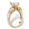 Marquise-Cut and Baguette Cubic Zirconia Engagement Ring 2.69 TCW in 14k Gold-plated Sterling Silver - Image 2 of 5
