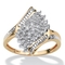 Diamond Accent Cluster Bypass Ring in Solid 10k Gold - Image 1 of 5