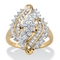 Round Diamond Cluster Bypass Ring 1/3 TCW in 18k Gold-plated Sterling Silver - Image 1 of 5