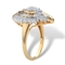 Round Diamond Cluster Bypass Ring 1/3 TCW in 18k Gold-plated Sterling Silver - Image 2 of 5