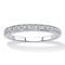 Diamond Accent Single Row Ring Band in Platinum-plated Sterling Silver - Image 1 of 5