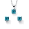 Princess-Cut Simulated Birthstone Jewelry Set in .925 Sterling Silver - Image 1 of 5