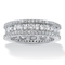 PalmBeach 3.22 TCW Cubic Zirconia Eternity Ring Platinum-plated Sterling Silver - Image 1 of 5