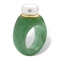 Round Cultured Freshwater Pearl Green Jade 10k Yellow Gold Ring (11mm) - Image 2 of 5