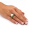 Round Cultured Freshwater Pearl Green Jade 10k Yellow Gold Ring (11mm) - Image 3 of 5