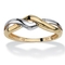 10k Yellow Gold Two-Tone Twisted Crossover Ring - Image 1 of 5