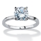 2 TCW Round Cubic Zirconia Solitaire Engagement Anniversary Ring in Sterling Silver - Image 1 of 5