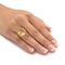 PalmBeach 1.08 Cttw. Yellow Gold-Plated Round Cubic Zirconia Wedding Ring Set - Image 3 of 5