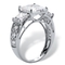 3.72 TCW Princess-Cut Cubic Zirconia Solid 10k White Gold Ring - Image 2 of 5