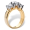 2.28 TCW Round Cubic Zirconia Three-Stone Anniversary Ring Gold-Plated - Image 2 of 5