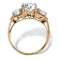 3 TCW Round Cubic Zirconia Solid 10k Yellow Gold 3-Stone Bridal Engagement Ring - Image 2 of 5