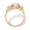 Round Cubic Zirconia 3-Stone Engagement Ring 3 TCW in Solid 10k Yellow Gold - Image 2 of 5