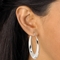 Polished Puffed Hoop Earrings in Sterling Silver (1 7/8