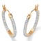 PalmBeach 1/10 Cttw. Diamond Accented Hoop Earrings Gold-plated Sterling Silver - Image 1 of 4
