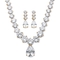 79.40 TCW Pear-Drop and Round Cubic Zirconia Necklace and Earrings Set Gold-Plated - Image 1 of 5