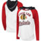 G-III Sports by Carl Banks Women's White/Heather Red Chicago Blackhawks MVP Raglan Lightweight Hooded T-Shirt - Image 1 of 4