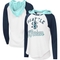 G-III Sports by Carl Banks Women's White/Deep Sea Blue Seattle Kraken MVP Raglan Lightweight Hooded T-Shirt - Image 1 of 4